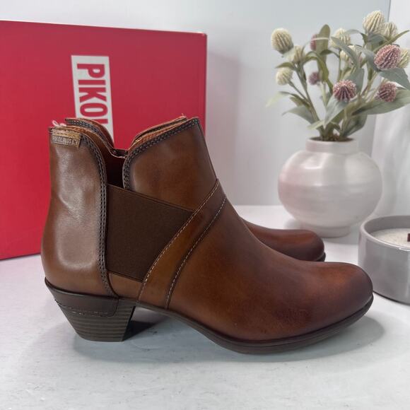 Pikolinos Rotterdam Leather Ankle Booties 902-8932 Brown Women 10.5/EU 41 NWB - Picture 2 of 11